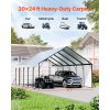 Kovový prístrešok na auto 5.8×7.45×3.77 m s odnímateľnými bočnicami