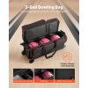 Taška na 3 bowlingové lopty, kolieska, topánky US 16, rukoväť 1050 mm