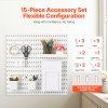 Plastový pegboard set 11"×11" 4 panely, príslušenstvo, biela