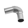 Koleno výfukovej trubky 25 mm, 2 svorky, 201 nerez, pre 2-8 kW