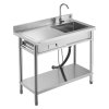 Nerezový samostatný jednovaničkový drez s batériou 1000×500×940 mm