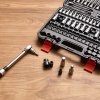 Sada bitov 107 dielov, sae/metrické, hex/torx, s2/cr-v, 1/4–1/2 in