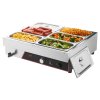 Ohrev jedla 1500W nerezový 6-panvový stolový bain-marie s vekom