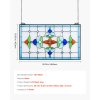 Vitrážový panel okna 664×402 mm, závesný obdĺžnik, ručne vyrobený