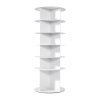 Otočný stojan na topánky 6 poschodí 360° otáčanie voľne stojaci biely