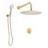 Sprchový set 25,4 cm hlavová a ručná sprcha, mosadz, brúsené zlato