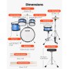 Detský 5-dielny bubnový set 14 in / 355.6 mm, stolček 6–13 rokov