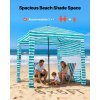 Plážový stan 1,83×1,83 m s bočnou stenou, upf 50+, vrecká na piesok