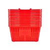 Nákupné košíky 12 ks, 21 l, stohovateľné, kovové rúčky, červené