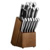Súprava kuchynských nožov 15 ks, vysokouhlíková oceľ, blok a ocieľka