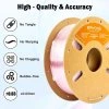 ERYONE High Speed Translucent Gradient Multi-Color PETG Filament, 1kg - Light Pink & Transparent