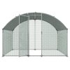 Kurník s výbehom 9.8×6.5×6.5 ft kovový s krytom a zámkom pre hydinu