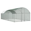 Kovový výbeh pre sliepky 9.8×19.3×6.5 ft s klenutou strechou a zámkom