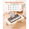 Detské digitálne piano 37 kláves drevené realistický zvuk 2 napájania