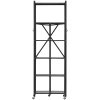 Skladací kovový regál 6 políc 24×12×72 inch, 5 koliesok, 4 háčiky
