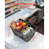Nákupné košíky 12 ks 21L, stohovateľné pe plast, nosnosť 9.07kg