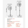 Stojanový ventilátor 40 cm 1450 CFM 3 rýchlosti 75° oscilácia kovový