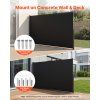 Výsuvná bočná markíza 180×300 cm polyester 180 g/m², vodeodolná čierna
