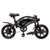 DYU D3F with Pedal Folding Moped Electric Bike 14 Inch Inflatable Rubber Tires 240W Motor 10Ah Battery Max Speed 25km/h Up To 45km Range Dual Disc Brakes Adjustable Height - Black