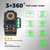 CIGMAN CM-701SE 3x360° 12 Lines Laser Level, Self Leveling, 3D Green Cross Line, with Remote Controller and Magnetic L-Shaped Bracket, Up to 50m Working Distance, IP54 Water & Dust Proof