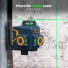 CIGMAN CM-701SE 3x360° 12 Lines Laser Level, Self Leveling, 3D Green Cross Line, with Remote Controller and Magnetic L-Shaped Bracket, Up to 50m Working Distance, IP54 Water & Dust Proof