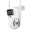 Hiseeu 4K 8MP Outdoor WiFi Camera, Dual Lens, Double Screen, 2-way Audio, Color Night Vision, Auto Tracking, AI Human Detection, IP66 Weatherproof, 2.4GHz WiFi