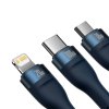 129216 2 kabel usb 3v1 baseus flash series 2 usb c micro usb lightning 100 w 1 5 m modry
