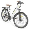Eleglide T1 STEP-THRU Electric Trekking Bike Trekking E-Bike 27.5 Inch CST Tires 36V 12.5AH Battery 250W Brushless Motor Shimano 7 Gears Max Speed 25Km/h Max Range 100KM Max Load 120KG IPX4 Waterproof Dual Disk Brake - White