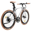 Fafrees F1 Electric Bike, 250W Motor, 36V 10AH Battery, CST 700C*38C Tires, 25km/h Max Speed, 90km Max Range, Dual Mechanical Disc Brakes - Orange White