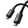 146319 5 baseus kabel usb tungsten gold usb c na usb c 100w 1 5 m cierny