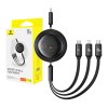 145242 8 rychlonabijaci kabel 3v1 baseus free2draw usb c na usb c lightning micro 100w 1 1 m cierny