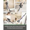 Vactidy V8 Pro Cordless Vacuum Cleaner, 25kPa Powerful Suction, Cyclonic Filtration System, 500ml Dust Cup, LED Touch Display, 180° Rotatable Brush Head, 35min Runtime, Self-Standing Design