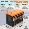 Cloudenergy 12V 300Ah LiFePO4 Battery Pack Backup Power, 3840Wh Energy, 6000+ Cycles, Built-in 200A BMS, Support in Series/Parallel, Perfect for Replacing Most of Backup Power, RV, Boats, Solar, Trolling motor, Off-Grid