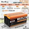 Cloudenergy 36V(38.4V) 105Ah LiFePO4 Golf Cart Battery, with 20A Charger, 4032Wh Energy, Built-in 200A Bluetooth BMS, 8064W Max. Load Power, Touch Monitor, 6000+ Cycles, for Golf Carts, Trolling Motor