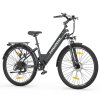 Touroll J1 ST 27.5 inch Trekking Bike with 250W Motor, 36V 15.6Ah Battery, Max 100km Range, 1.8" LCD Display Shimano 7-Speed Disc Brake - Black