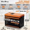 Cloudenergy 12V 300Ah LiFePO4 Battery Pack Backup Power, 3840Wh Energy, 6000+ Cycles, Built-in 200A BMS, LCD Screen, Support in Series/Parallel, Replacing Most of Backup Power, RV, Boats, Solar, Trolling motor, Off-Grid