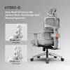 NEWTRAL NT002 Ergonomic Chair with Detachable Workstation Desktop, Adaptive Lower Back Support, Adjustable Armrest Headrest Footrest, Gray