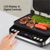 BioloMix BCG02D 2000W Electric Contact Grill, Removable/Reversible & Non-stick Plates, Smokeless, LCD Display & Digital Control, Opens 180 Degree