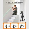 CIGMAN CTP01 1.5m/59inch Laser Level Tripod, with 3-Way Swivel Pan Head and Phone Holder, Quick Release Plate with 1/4" Screw Mount & 5/8" UNF Adapter Nut