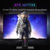 KTC H27T22 27-inch Gaming Monitor 2560x1440 QHD 16:9 ELED 165Hz AUO 8.2 Fast IPS Panel Screen 1ms GTG Response Time 99% sRGB HDR10 Low Motion Blur Compatible with FreeSync G-SYNC USB HDMI2.0 2xDP1.2 Audio Out Horizontal & Vertical Rotated VESA Mount