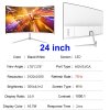 FYHXele FY24FMC-W Gaming Monitor, 24inch 1080P FHD 16:9 VA Screen, 75Hz Refresh Rate, 2800R MVA Panel, 2ms Response Time, 99% sRGB, Adjustable Tilt, White