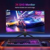 KTC H27S25E Gaming Monitor, 27 inch 2560*1440 QHD CSOT HVA Screen, 1000R Curvature, 240Hz Refresh Rate, 1ms MPRT Response Time, Adaptive Sync, 2500:1 Contrast Ratio, VESA Mount, Low Blue Light & Flicker-Free, 2*HDMI 2.0, 1*DP1.2, 1*Earphone