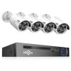 Hiseeu 5MP POE Security Camera System, 8CH H.265 Network Video Recorder, AI Human Detection, HD Night Vision, IP66 Waterproof, No HDD