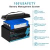 TTWEN 12V 100Ah LiFePO4 Battery, 4000+ Cycles, for RVs, Boats, Camping, and Off-Grid Power, Non-Bluetooth