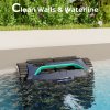 WYBOT C2 Cordless Pool Robot Vacuum, Wall and Waterline Cleaning, Dual Cleaning Filtration, for Inground Pools Up to 1614Sq.ft, Black Green