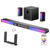 Ultimea Apollo S90 9.1 Channel Soundbar, Dolby Atmos, 470W Peak Power, RGB Lighting, App Control, 121 Preset EQ Matrices, Bluetooth 5.3, Detachable Design