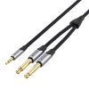 160949 2 audio kabel mini jack 3 5 mm na 2x jack 6 35 mm samec vention barhl 10 m
