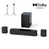 Ultimea Aura A50 Pro 5.1 Soundbar  + 1 * Pair Steady 310 Speaker Stands, Dolby Atmos, Surround Sound System for TV, App Control, 2 Surround Speakers, HDMI eARC/OPT/AUX/Bluetooth