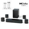 Ultimea Aura A60 7.1 Soundbar + 2 Pair * Steady 310 Speaker Stands, Smart APP & Voice Control, BassMX Technology, 350W Peak Power, HDMI eARC, 4 Surround Speakers, for Smart TV