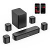 Ultimea Aura A60 7.1 Soundbar + 2 Pair * Steady 310 Speaker Stands, Smart APP & Voice Control, BassMX Technology, 350W Peak Power, HDMI eARC, 4 Surround Speakers, for Smart TV